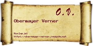Obermayer Verner névjegykártya